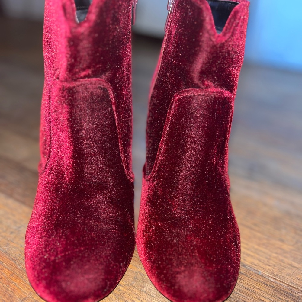 Red Velvet Ankle Boots